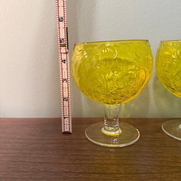 Sigma Taste Setter Secla Yellow Cabbage Leaf Goblets Set of 2 Portugal - Picture 5 of 8